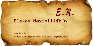Elekes Maximilián névjegykártya